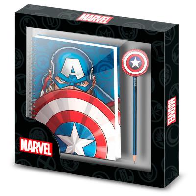 Set cuaderno + lapiz Patriot Capitan America Marvel - Imagen 1
