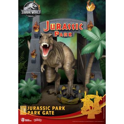 Parque Jurásico Diorama PVC D-Stage Park Gate 15 cm reproducción