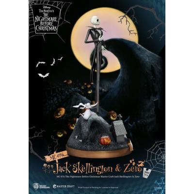 Pesadilla antes de Navidad Estatua Master Craft Jack Skellington & Zero 39 cm