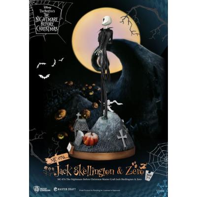 Pesadilla antes de Navidad Estatua Master Craft Jack Skellington & Zero 39 cm