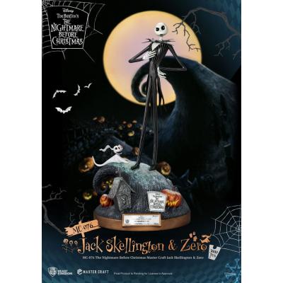 Pesadilla antes de Navidad Estatua Master Craft Jack Skellington & Zero 39 cm
