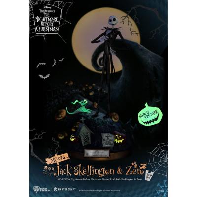 Pesadilla antes de Navidad Estatua Master Craft Jack Skellington & Zero 39 cm