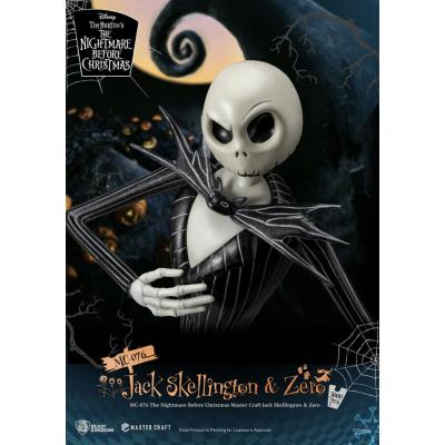 Pesadilla antes de Navidad Estatua Master Craft Jack Skellington & Zero 39 cm