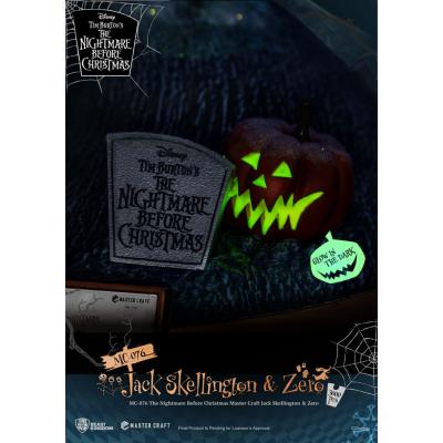 Pesadilla antes de Navidad Estatua Master Craft Jack Skellington & Zero 39 cm