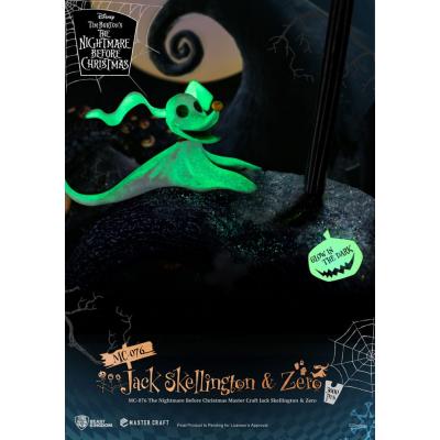 Pesadilla antes de Navidad Estatua Master Craft Jack Skellington & Zero 39 cm