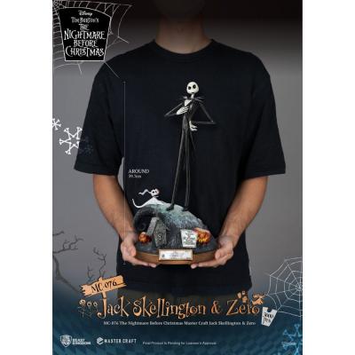 Pesadilla antes de Navidad Estatua Master Craft Jack Skellington & Zero 39 cm