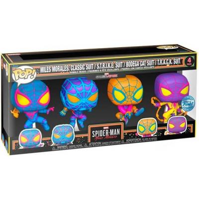 Marvel Pack de 4 Figuras POP! TV Vinyl Miles Morales (BLKLT) 9 cm