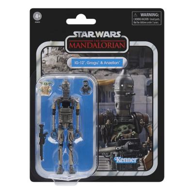 Star Wars: The Mandalorian Vintage Collection Pack de 3 Figuras IG-12, Grogu & Anzellan 10 cm