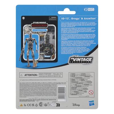 Star Wars: The Mandalorian Vintage Collection Pack de 3 Figuras IG-12, Grogu & Anzellan 10 cm