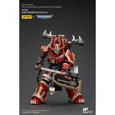 Warhammer 40k Figura 1/18 World Eaters Khorne Berzerker with Eviscerator Chainaxe 13 cm