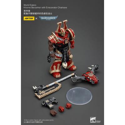 Warhammer 40k Figura 1/18 World Eaters Khorne Berzerker with Eviscerator Chainaxe 13 cm