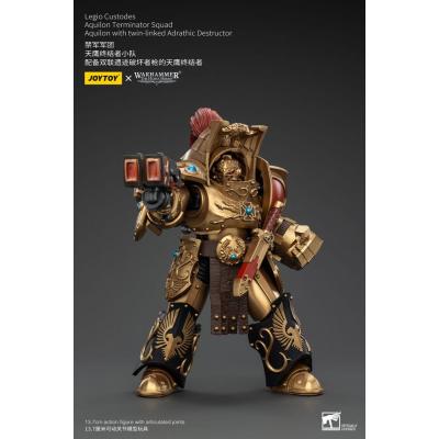 Warhammer The Horus Heresy Figura 1/18 Legio Custodes Aquilon Terminator Squad Aquilon with twin-linked Adrathic Destructor 14 c