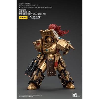 Warhammer The Horus Heresy Figura 1/18 Legio Custodes Aquilon Terminator Squad Aquilon with twin-linked Adrathic Destructor 14 c