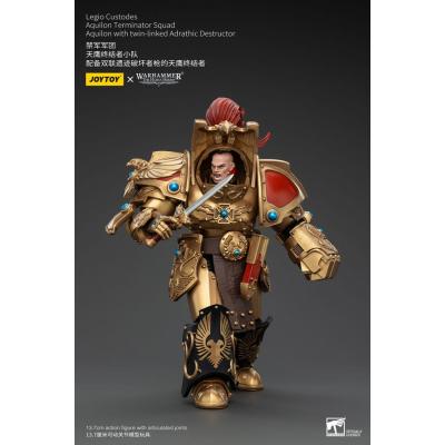 Warhammer The Horus Heresy Figura 1/18 Legio Custodes Aquilon Terminator Squad Aquilon with twin-linked Adrathic Destructor 14 c