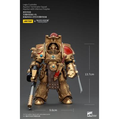Warhammer The Horus Heresy Figura 1/18 Legio Custodes Aquilon Terminator Squad Aquilon with Infernus Firepike 14 cm