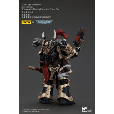 Warhammer 40k Figura Chaos Space Marines Black Legion Chosen with Plasma Pistol and Power Axe 20 cm
