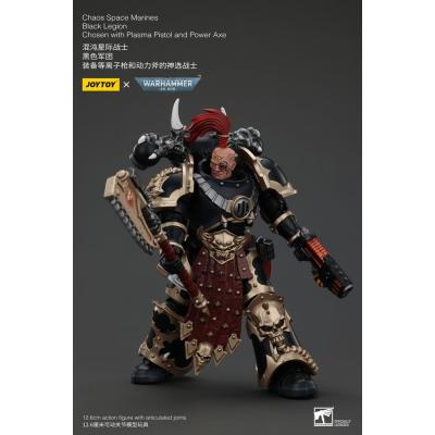 Warhammer 40k Figura Chaos Space Marines Black Legion Chosen with Plasma Pistol and Power Axe 20 cm