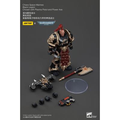 Warhammer 40k Figura Chaos Space Marines Black Legion Chosen with Plasma Pistol and Power Axe 20 cm