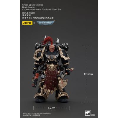 Warhammer 40k Figura Chaos Space Marines Black Legion Chosen with Plasma Pistol and Power Axe 20 cm