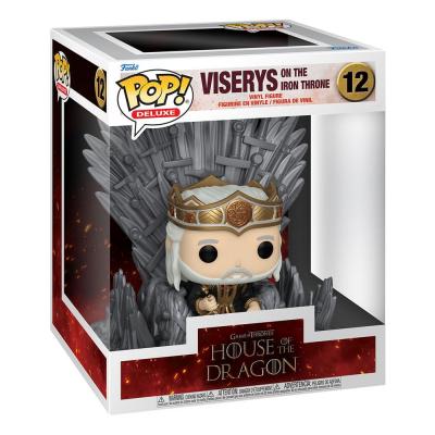 La casa del dragón POP! Deluxe Vinyl Figura Viserys on Throne 9 cm