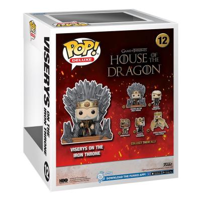 La casa del dragón POP! Deluxe Vinyl Figura Viserys on Throne 9 cm