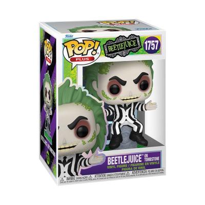 Beetlejuice Figura POP! Plus Movies Vinyl Beetlejuice w/tombstone 9 cm