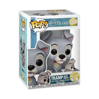 La dama y el vagabundo Figura POP! Disney Vinyl Tramp w/puppy 9 cm