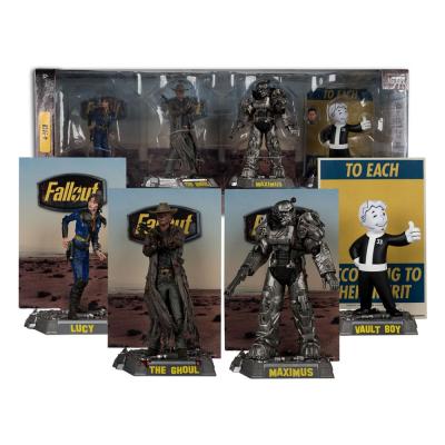 Fallout Pack de 4 Figuras Movie Maniacs Lucy, Maximus, The Ghoul & Vault Boy 15 cm