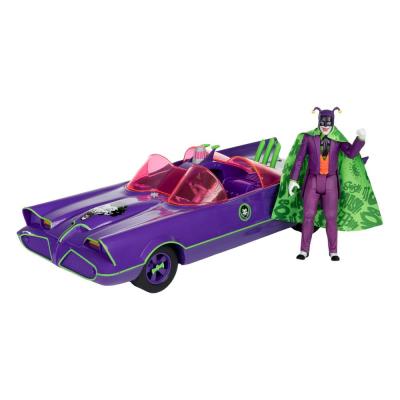 DC Retro Figura y vehículo Batman 66 Batmobil with Joker (Gold Label)