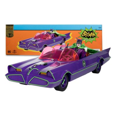 DC Retro Figura y vehículo Batman 66 Batmobil with Joker (Gold Label)