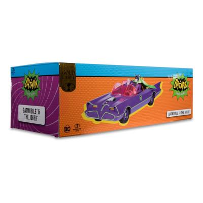 DC Retro Figura y vehículo Batman 66 Batmobil with Joker (Gold Label)