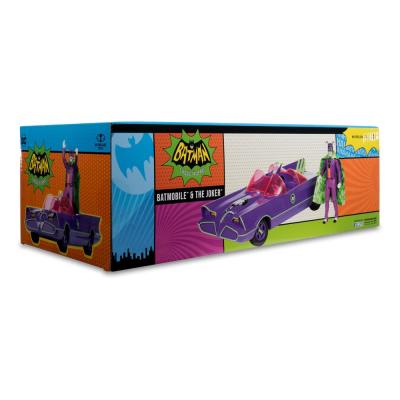 DC Retro Figura y vehículo Batman 66 Batmobil with Joker (Gold Label)