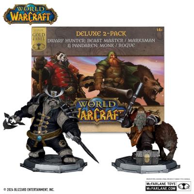 World of Warcraft Pack de 2 Estatuas PVC 1/12 Dwarf Hunter: Beast Master & Pandaren: Monk (Gold Label) 15 cm