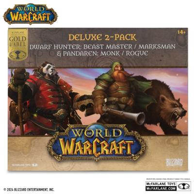 World of Warcraft Pack de 2 Estatuas PVC 1/12 Dwarf Hunter: Beast Master & Pandaren: Monk (Gold Label) 15 cm