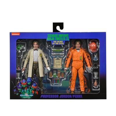 TMNT II: The Secret of the Ooze 2-Pack Figuras Lab Coat Professor Perry and Hazmat Suit Professor Perry 18 cm