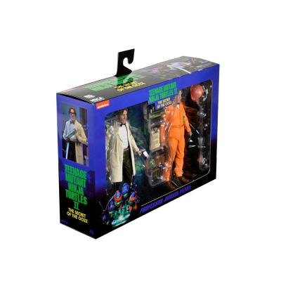 TMNT II: The Secret of the Ooze 2-Pack Figuras Lab Coat Professor Perry and Hazmat Suit Professor Perry 18 cm
