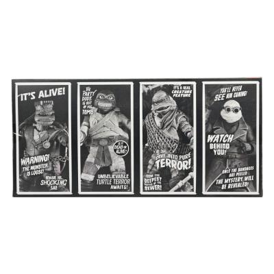 Universal Monsters x Teenage Mutant Ninja Turtles pack de 4 Figuras Turtles Black & White 18 cm