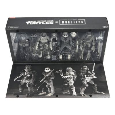 Universal Monsters x Teenage Mutant Ninja Turtles pack de 4 Figuras Turtles Black & White 18 cm