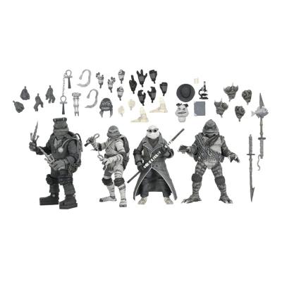 Universal Monsters x Teenage Mutant Ninja Turtles pack de 4 Figuras Turtles Black & White 18 cm