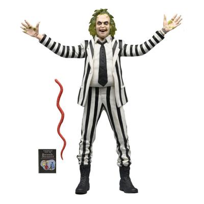 Beetlejuice 1988 Figura Beetlejuice Black and White Striped Suit 18 cm