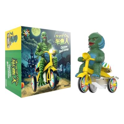 Universal Monsters Figura Super Cycles La criatura de la laguna negra (Dark Green with Yellow Trike) 13 cm