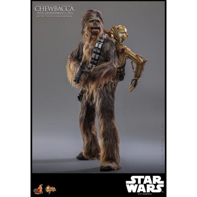 Star Wars Episode V Figura Movie Masterpiece 1/6 Chewbacca with Disassembled C-3PO 36 cm