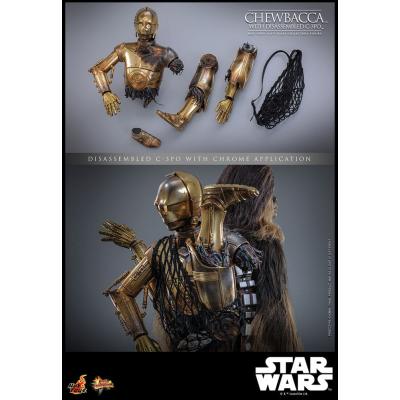 Star Wars Episode V Figura Movie Masterpiece 1/6 Chewbacca with Disassembled C-3PO 36 cm