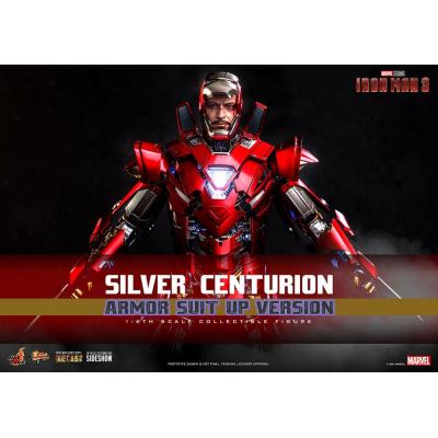 Iron Man 3 Figura Movie Masterpiece 1/6 Silver Centurion (Armor Suit Up Version) 32 cm