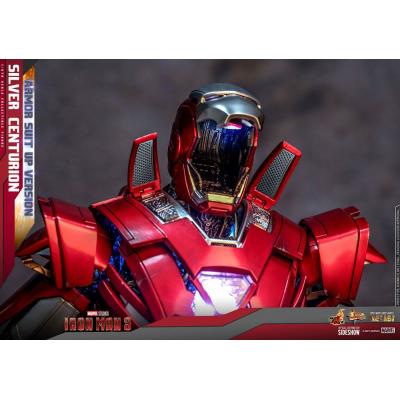Iron Man 3 Figura Movie Masterpiece 1/6 Silver Centurion (Armor Suit Up Version) 32 cm