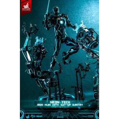 Iron Man 2 Figura 1/6 Neon Tech Iron Man with Suit-Up Gantry 32 cm