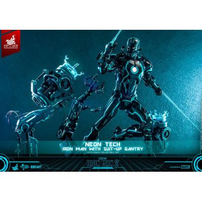 Iron Man 2 Figura 1/6 Neon Tech Iron Man with Suit-Up Gantry 32 cm