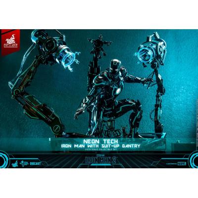 Iron Man 2 Figura 1/6 Neon Tech Iron Man with Suit-Up Gantry 32 cm