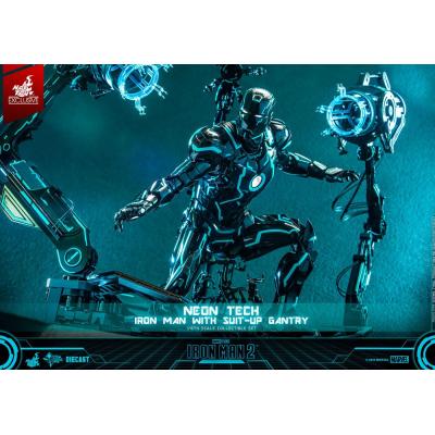 Iron Man 2 Figura 1/6 Neon Tech Iron Man with Suit-Up Gantry 32 cm