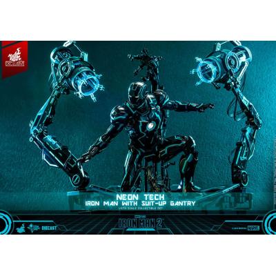 Iron Man 2 Figura 1/6 Neon Tech Iron Man with Suit-Up Gantry 32 cm